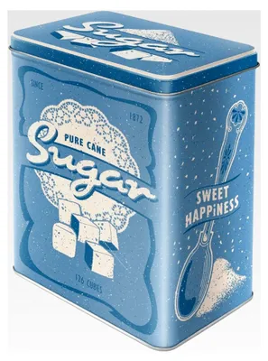 Produktbild von Retro Vorratsdose L, 3 l, Zucker – Geschenkidee für die Küche, große Blechdose, Vintage-Design