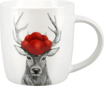 Produktbild von 6er Set Porzellan Tasse "Hirsch mit Bollenhut" – Charmante Tradition trifft auf modernes Design