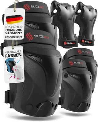 Image de Ensemble de protection pour patin à roulettes, comprenant des protections pour les genoux, les coudes et les poignets