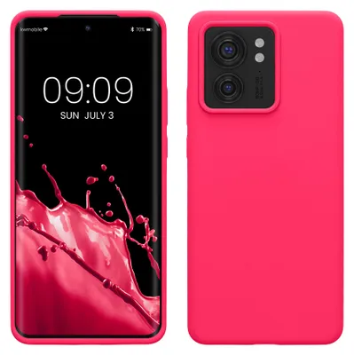 Produktbild von kwmobile Handyhülle für Motorola Edge 40 Hülle - Case Silikon - Kabelloses Laden - Schutzhülle Cover in Neon Pink
