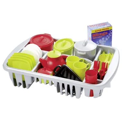 Immagine prodotto di Ecoiffier Set di stoviglie per bambini Set con cestello scolapiatti Stoviglie per bambole Nuovo