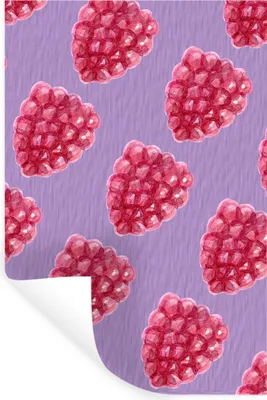 Produktbild von MuchoWow® Wandtattoo Wandsticker Wandaufkleber Himbeeren - Obst - Violett 20x30 cm Selbstklebend und Repositionierbar - Sticker - Dekorfolie