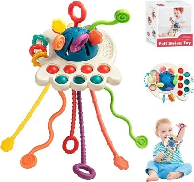 Immagine prodotto di Giocattolo sensoriale per bambini, corda interattiva, 1 anno, legno