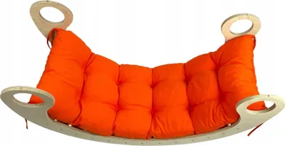 Produktbild von Dekokissen Baumwolle für Kinderwippe Velour orange 105 x 40 x 8 cm, Ein Kissen für eine Schaukel Montessori, Liegestuhlkissen
