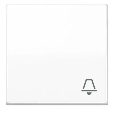 A white light switch with a bell symbol.