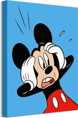 Produktbild von Mickey Mouse Shocked - Malerei auf Leinwand 40x50 cm