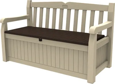 A storage bench in a neutral setting.