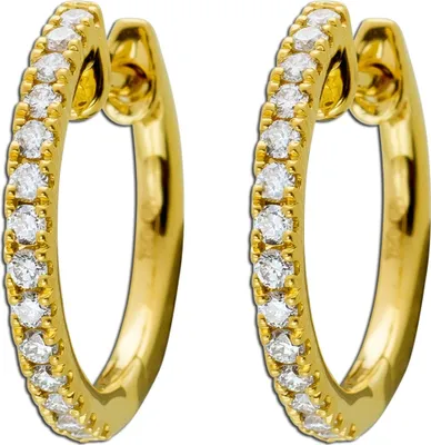Produktbild von Brillant Creolen Gelbgold 750 18K Natur Diamanten 0.33ct