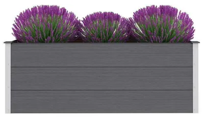 Obrázek produktu pro Zahradní truhlík o rozměrech 150x50x54 cm vyrobený z WPC – Šedý vyvýšený záhon a květináč pro zahradu a balkon
