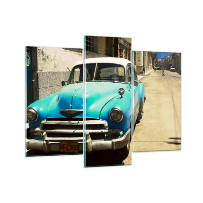 Produktbild von Bilder auf glas - Auto Klassiker Kuba Havanna - 130x100cm - Glasbilder - Wandbilder - Kunstdruck - zum Aufhängen bereit - Wanddekoration aus Glas - Glas Bilder - Wandbild auf Glas - GCB130x100-1401