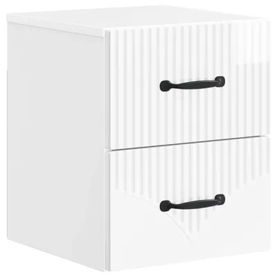 Productafbeelding van Wandmontage Nachtkastje Hoogglans Wit 34,5 x 33 cm