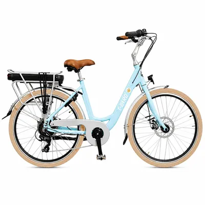 Produktbild von T-Bird Miami E-Bike für Damen & Herren, 36V 250W, 14Ah Akku, bis 45 km Reichweite, 26 Zoll Citybike,Blau, Shimano 7-Gang