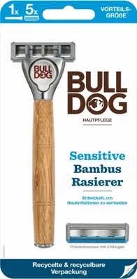 Produktbild von Bulldog Sensitive Bamboo Rasierer + 5 Ersatzköpfe