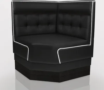 Produktbild von BOSTON Gastro ECK Bank 0,78x95cm | Schwarz & Weiß | Chesterfield | Diner American Sitzbank Bistro Lounge Polster Restaurant