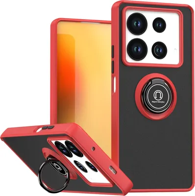 Produktbild von Hülle für Infinix Note 40 4G Matte Transluzent TPU Stoßfest Schutzhülle mit Ring Halter Ständer Rot