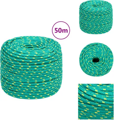 Zdjęcie produktu dla vidaXL Lina do łodzi zielona 8 mm 50 m polipropylen - Liny