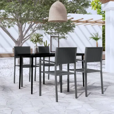 Obrázok produktu pre vidaXL 5-dielny záhradný jedálenský set čierny