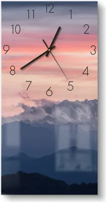 Produktbild von DEQORI Glasuhr 30x60 cm Zahlen 'Alpenabendglanz' Wanduhr Glas Uhr Design leise Küchenuhr