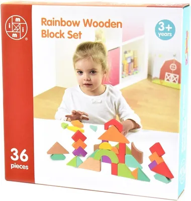 Immagine prodotto di Set di blocchi di legno arcobaleno Intro con 36 pezzi