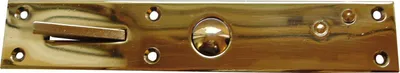 Produktbild von Tasterschnapper mit Messingtaster, Platte 192 x 35 mm, Messing poliert | Fensterfeststeller