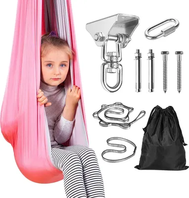 Produktbild von Therapie Schaukel Hängematte Therapieschaukel Kinder - Indoor Outdoor 360° Drehend Doppelte Schicht Schaukeltuch Kinder Geschenke für Autismus Erwachsene Kinder Baby