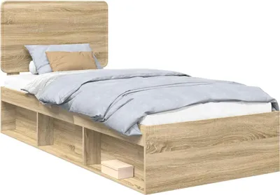 Immagine prodotto di vidaXL Struttura letto rovere Sonoma 90 x 200 cm in legno di pino massiccio