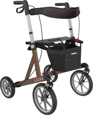 Produktbild von Outdoor Rollator Mobilex Lion mit Schleifbremse Braun Metallic Sitzhöhe 53 cm