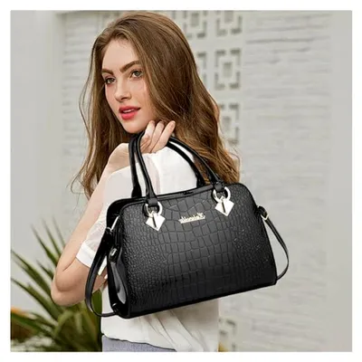 Produktbild von Moderne Handtaschen Damen Henkeltasche Elegante Mittelgroß Schultertasche Umhängetasche für Büro Schule Einkauf