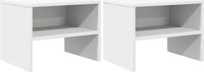 Obrázek produktu pro vidaXL Noční stolky 2 ks. Bílé 40x30x30 cm výrobek z odvozeného dřeva