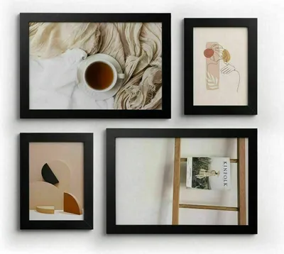 Obrázek produktu pro Deknudt S66KF2 Sada 4 dřevěných obrazových rámů černá 13x18 cm 20x30 cm