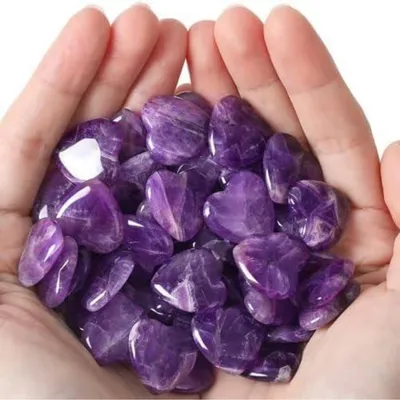 Immagine prodotto di 20x Cristalli di Ametista Naturale Cuore Pietra Set Reiki Yoga Meditazione Portafortuna