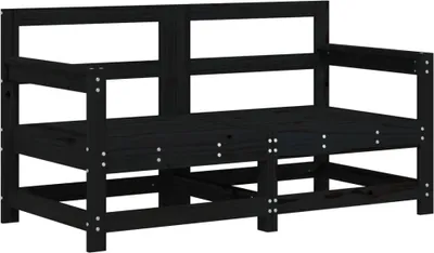 Produktbild von vidaXL Garten-Ecksofas 2 Stk. Schwarz Massivholz Kiefer