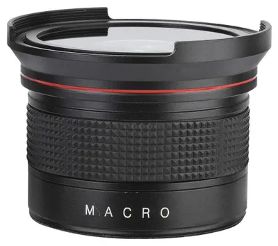 Image de Objectif fisheye 58 mm - Ultra grand angle - Noir - Objectif professionnel - Convient pour appareil photo DSLR - 0,35x de grossissement