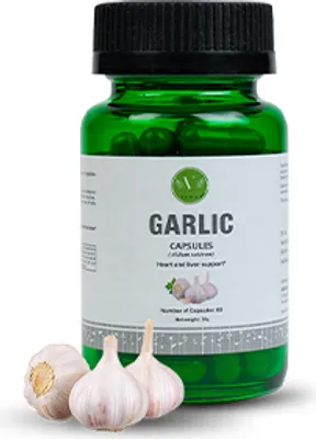 Produktbild von Vanan Knoblauch-Kapseln  | Diätetische Unterstützung für Herz und Leber | Hilft bei Blutdruck und Cholesterin-Management | Ayurvedic