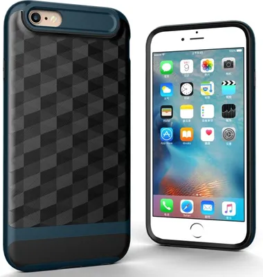 Produktbild von Hülle für Apple iPhone 6 / 6s Backcover Case Handy Schutzhülle - Cover 3D Prisma Design Navy Blau