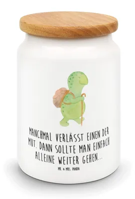 Produktbild von Mr. & Mrs. Panda Kaffeedose Schildkröte Wanderer - Weiß - Geschenk, zuckerdose, aufbewahrungsbehälter, Motivationssprüche, Teedose, behälter, Rucksack, Schildkröten, Mut