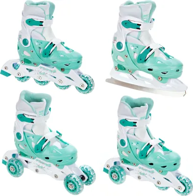 Produktbild von 4in1 Inlineskates/Triskates/Rollschuhe/Schlittschuhe Raven Balloon Mint 29-32