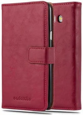 Obrázek produktu pro Cadorabo pouzdro pro Samsung Galaxy J7 2016 Protective Cover in Red Kryt na mobilní telefon Pouzdro typu kniha Pouzdro Luxury