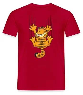 Produktbild von Spreadshirt Garfield Kratzer Männer T-Shirt, XXL, Rot