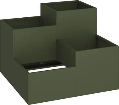 Image de Cache-pot de jardin Vert olive 80 x 80 x 60 cm Acier