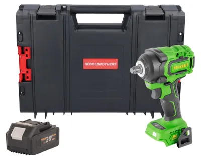 Produktbild von Procraft PWA18bb Akku Schlagschrauber 20 V 550 Nm 1/2" Brushless + 1x Akku 4,0 Ah + RHINO Toolcase - ohne Ladegerät
