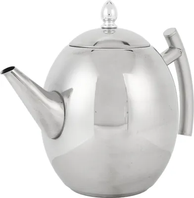 Image de Théière en acier inoxydable, Design léger, Filtre à tamis, Poignée incurvée, Étanche pour la préparation du thé (1,5 l/1500 ml)