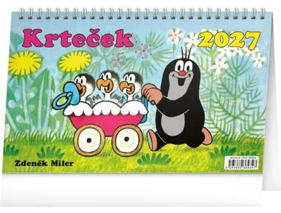 Image de NOTIQUE Calendrier de bureau "Krteček" 2027, dimensions : 23,1 x 14,5 cm