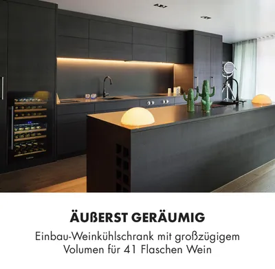 Produktbild von Klarstein Weinkühlschrank 2 Zonen, 132L Getränkekühlschrank, Kleiner Einbau-Weinschrank Schmal, Wein-Kühlschrank mit Glastür, Outdoor Flaschenkühlschrank, Wine Fridge 5-22°C, 35 Flaschen