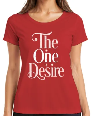 Immagine prodotto di Maglietta da donna, colore rosso, taglia XXL, con la scritta "The One Desire" e il testo della canzone "I Want It That Way" e l'immagine di un gruppo musicale (boyband)