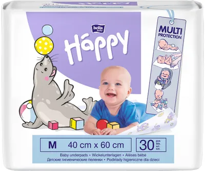 Zdjęcie produktu dla bella baby Happy mata do przewijania 40x60 cm idealna w podróży (2x30 sztuk) 40x60 cm w opakowaniu 2 szt