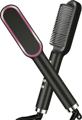 Immagine prodotto di Spazzola professionale 2 in 1 per lisciare e arricciare i capelli, strumento per lo styling dei capelli, per un look di qualità, pettina e liscia i capelli allo stesso tempo - Comby