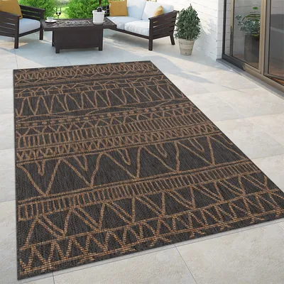 Produktbild von In- & Outdoor Teppich Flachgewebe Palmen Boho Sisaloptik robust Balkon & Garten Grösse 60x100 cm