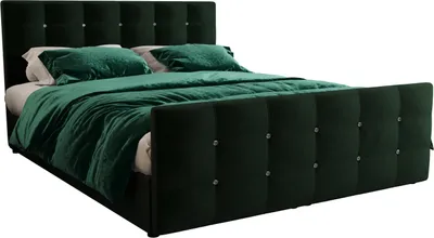 Produktbild von Gepolstertes Boxspringbett 160x200 mit Stauraum KAUR - dunkelgrün 1