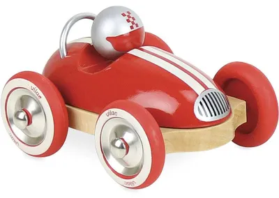 Imagen del producto de Coche deportivo clásico de madera, color rojo